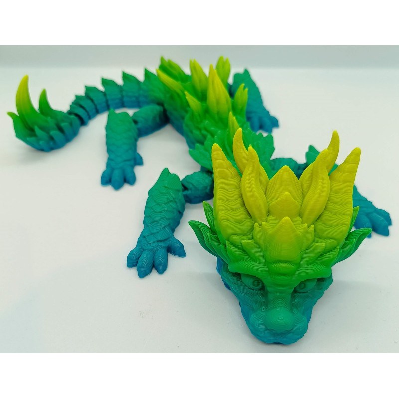 Dragon articulé multicolore