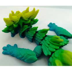 Dragon articulé multicolore