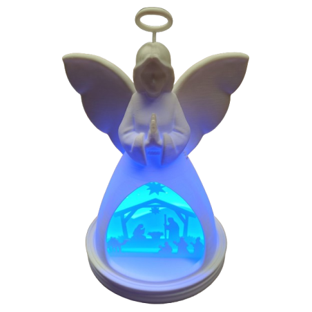 Ange et sa crèche lumineuse