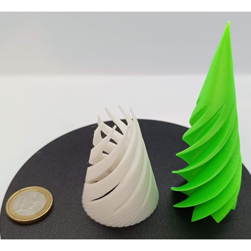Petit sapin de noël effet tourbillonnant - vert fluo