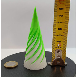 Petit sapin de noël effet tourbillonnant - vert fluo