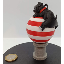 Boule de sapin : chien endormi