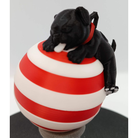 Boule de sapin : chien endormi